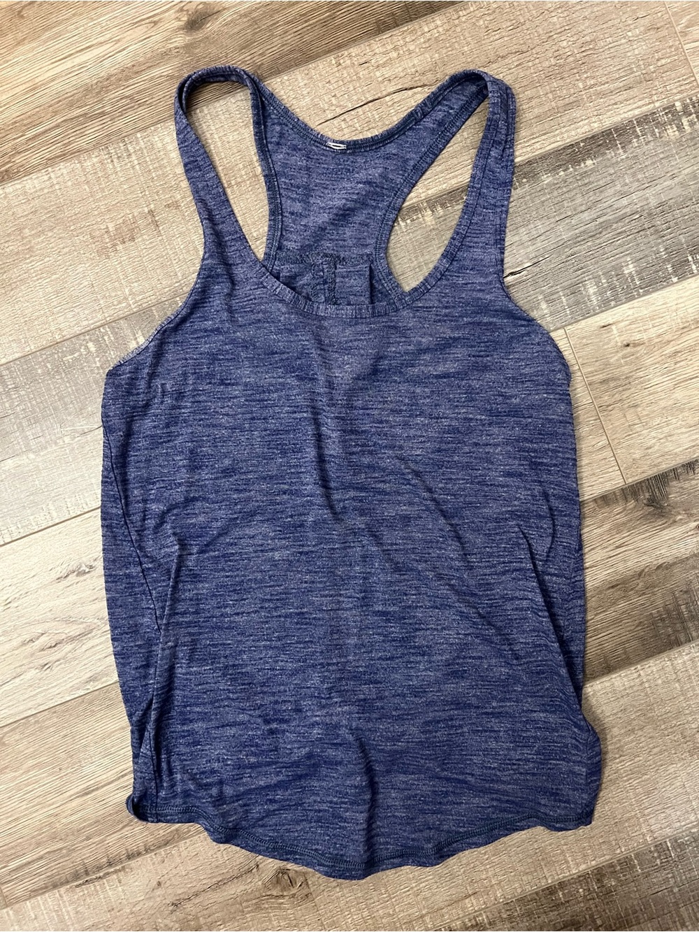 lululemon athletica Heathered blue Racerback Tank w back tie sz XS EUC